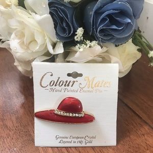 Vintage Colour Mates Hand Painted Enamel Hat Pin